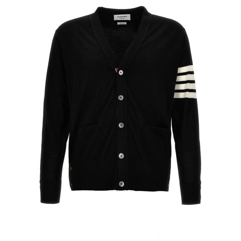 Thom Browne Black Virgin Wool Men's Cardigan